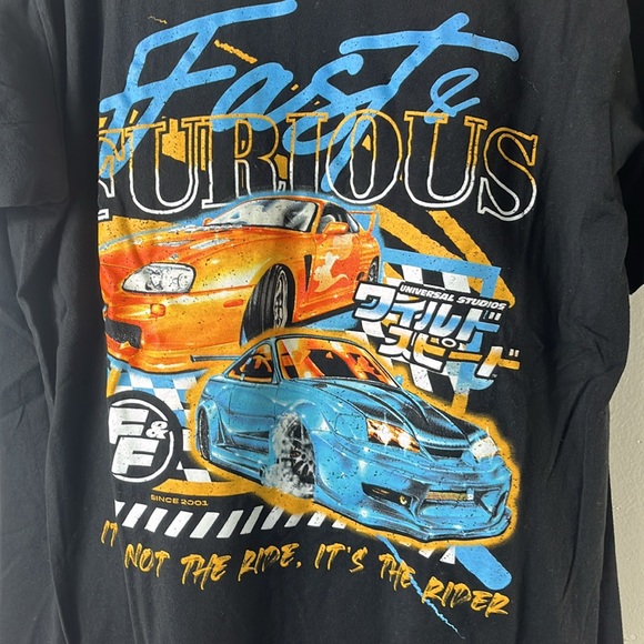 Universal Fast & Furious Black/ Blue Tee Shirt Short Sleeve Men’s L - Picture 2 of 7